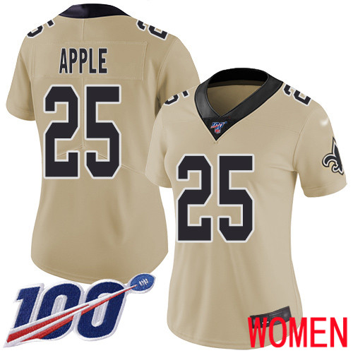 New Orleans Saints Limited Gold Women Eli Apple Jersey NFL Football #25 100th Season Inverted Legend Jersey->youth nfl jersey->Youth Jersey